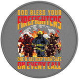 GODBLESS FIREFIGHTERS SILVER CARBON FIBER TIRE COVER