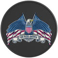 GOD BLESS AMERICA BALD EAGLE PEARL  WHITE CARBON FIBER TIRE COVER