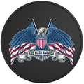 GOD BLESS AMERICA BALD EAGLE BLACK TIRE COVER