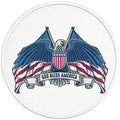 GOD BLESS AMERICA BALD EAGLE PEARL  WHITE CARBON FIBER TIRE COVER