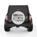 GOD IS STILL WRITING YOUR STORY SILVER CARBON FIBER TIRE COVER