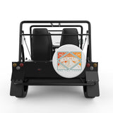 GOING TO THE MOUNTAINS WHITE TIRE COVER FOR MOKE