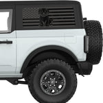 GOLDEN DOODLE US FLAG QUARTER WINDOW DECAL FITS 2021+ FORD BRONCO 2 DOOR HARD TOP