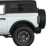 GOLDEN DOODLE US FLAG QUARTER WINDOW DECAL FITS 2021+ FORD BRONCO 2 DOOR HARD TOP