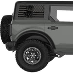 GOLDEN DOODLE US FLAG QUARTER WINDOW DECAL FITS 2021+ FORD BRONCO 4 DOOR HARD TOP