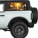 GOLDEN FALL PARK WALKWAY QUARTER WINDOW DECAL FITS 2021+ FORD BRONCO 2 DOOR HARD TOP
