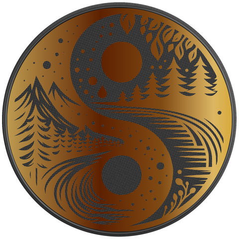 GOLDEN NATURE YING YANG PEARL  WHITE CARBON FIBER TIRE COVER