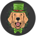 GOLDEN RETRIEVER ST PATRICKS DAY PEARL  WHITE CARBON FIBER TIRE COVER