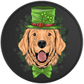 GOLDEN RETRIEVER ST PATRICKS DAY BLACK TIRE COVER