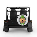 GOLDEN RETRIEVER ST PATRICKS DAY WHITE CARBON FIBER TIRE COVER FOR MOKE