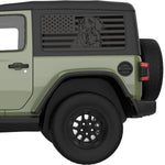 GOLDEN RETRIEVER US FLAG QUARTER WINDOW DECAL FITS 2018+ JEEP WRANGLER 2 DOOR HARD TOP JL