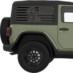 GOLDEN RETRIEVER US FLAG QUARTER WINDOW DECAL FITS 2011-2018 JEEP WRANGLER 2 DOOR HARD TOP JK
