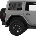 GOLDEN RETRIEVER US FLAG QUARTER WINDOW DECAL FITS 2011-2018 JEEP WRANGLER 4 DOOR HARD TOP JKU