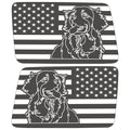 GOLDEN RETRIEVER US FLAG QUARTER WINDOW DRIVER & PASSENGER DECALS