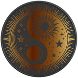 GOLDEN SUN MOON YING YANG BLACK CARBON FIBER TIRE COVER