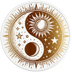 GOLDEN SUN MOON YING YANG PEARL  WHITE CARBON FIBER TIRE COVER