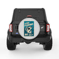 GONE FISHING BIG CATCH GUARANTEED SILVER CARBON FIBER TIRE COVER
