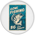 GONE FISHING BIG CATCH GUARANTEED WHITE TIRE COVER