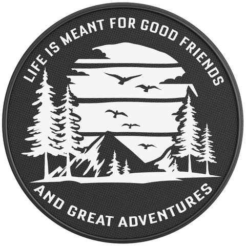 GOOD FRIENDS GOOD ADVENTURES PEARL  WHITE CARBON FIBER TIRE COVER