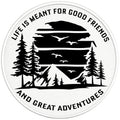 GOOD FRIENDS GOOD ADVENTURES BLACK TIRE COVER