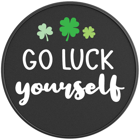 GO LUCK YOURSELF PEARL  WHITE CARBON FIBER TIRE COVER