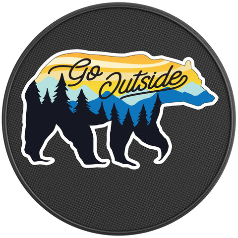 GO OUTSIDE BEAR BLACK CARBON FIBER TIRE COVER