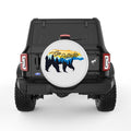 GO OUTSIDE BEAR PEARL  WHITE CARBON FIBER TIRE COVER