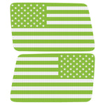 GREEN AND WHITE AMERICAN FLAG QUARTER WINDOW DRIVER & PASSENGER DECALS