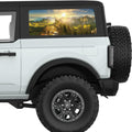 GREEN PEAKS MOUNTAINS LANDSCAPE QUARTER WINDOW DECAL FITS 2021+ FORD BRONCO 2 DOOR HARD TOP