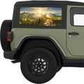 GREEN PEAKS MOUNTAINS LANDSCAPE QUARTER WINDOW DECAL FITS 2011-2018 JEEP WRANGLER 2 DOOR HARD TOP JK