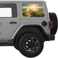 GREEN PEAKS MOUNTAINS LANDSCAPE QUARTER WINDOW DECAL FITS 2018+ JEEP WRANGLER 4 DOOR HARD TOP JLU