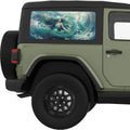 GREEN POWERFUL MERMAID QUARTER WINDOW DECAL FITS 2011-2018 JEEP WRANGLER 2 DOOR HARD TOP JK