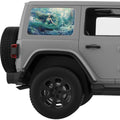 GREEN POWERFUL MERMAID QUARTER WINDOW DECAL FITS 2011-2018 JEEP WRANGLER 4 DOOR HARD TOP JKU