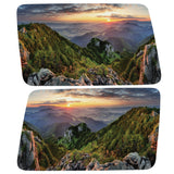 GREEN ROCKY PEAKS MOUNTAINS LANDSCAPE QUARTER WINDOW DRIVER & PASSENGER DECALS