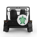GREEN SEA TURTLE WHITE TIRE COVER FOR MOKE