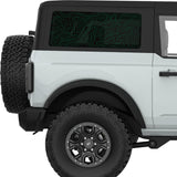 GREEN TOPOGRAPHIC MAP QUARTER WINDOW DECAL FITS 2021+ FORD BRONCO 2 DOOR HARD TOP