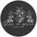 GROW IN GRACE PEARL  WHITE CARBON FIBER TIRE COVER
