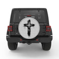 GRUNGE CROSS WHITE TIRE COVER
