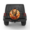 GERMAN SHEPHERD AUTUMN PEARL  WHITE CARBON FIBER TIRE COVER