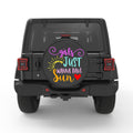 GIRLS JUST WANNA HAVE SUN PEARL  WHITE CARBON FIBER TIRE COVER
