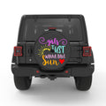 GIRLS JUST WANNA HAVE SUN BLACK CARBON FIBER TIRE COVER