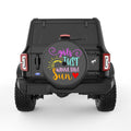 GIRLS JUST WANNA HAVE SUN BLACK CARBON FIBER TIRE COVER