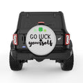 GO LUCK YOURSELF SILVER CARBON FIBER TIRE COVER