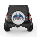 GOD BLESS AMERICA BALD EAGLE SILVER CARBON FIBER TIRE COVER