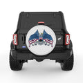 GOD BLESS AMERICA BALD EAGLE PEARL  WHITE CARBON FIBER TIRE COVER