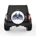 GOD BLESS AMERICA BALD EAGLE WHITE TIRE COVER