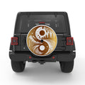 GOLDEN NATURE YING YANG SILVER CARBON FIBER TIRE COVER