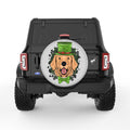 GOLDEN RETRIEVER ST PATRICKS DAY SILVER CARBON FIBER TIRE COVER