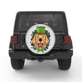 GOLDEN RETRIEVER ST PATRICKS DAY SILVER CARBON FIBER TIRE COVER