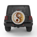 GOLDEN SUN MOON YING YANG WHITE TIRE COVER